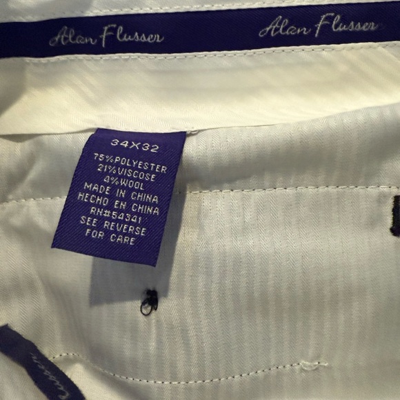 NWT Alan Flusser Wool Blend Dress Charcoal Pants Size 34x32. MSRP $65 - Picture 6 of 8